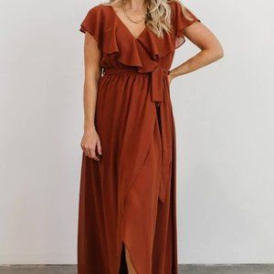 Rust Color Batic Born Katya Dress - L